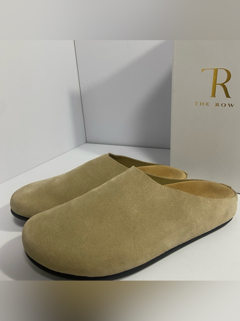 The Row Taupe Suede Slip-On Men’s Loafers